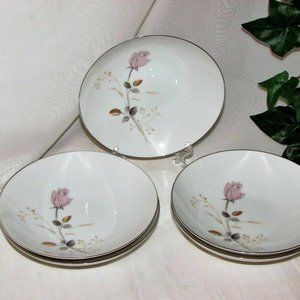 5 Sango Fine China Francine Small Dessert or Berry Bowls Cottagecore Vintage